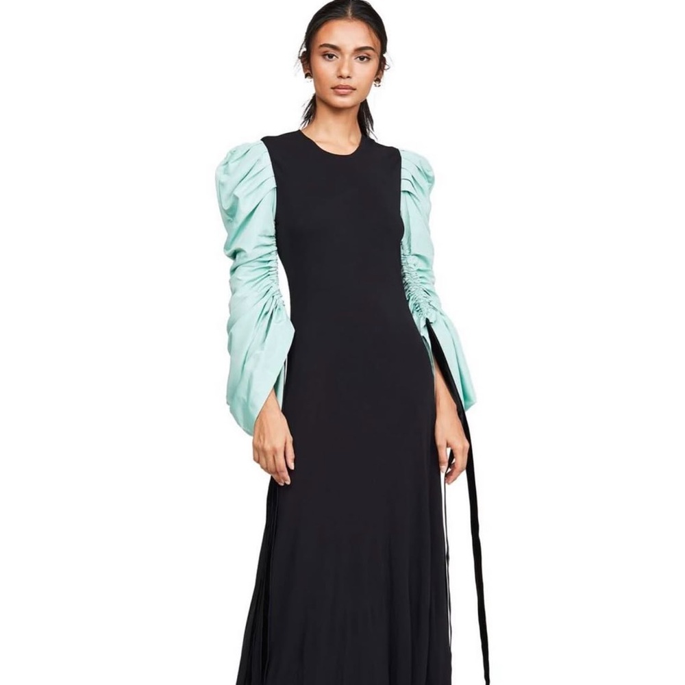 NWT Tory Burch gathered taffeta long sleeve gown, size 2